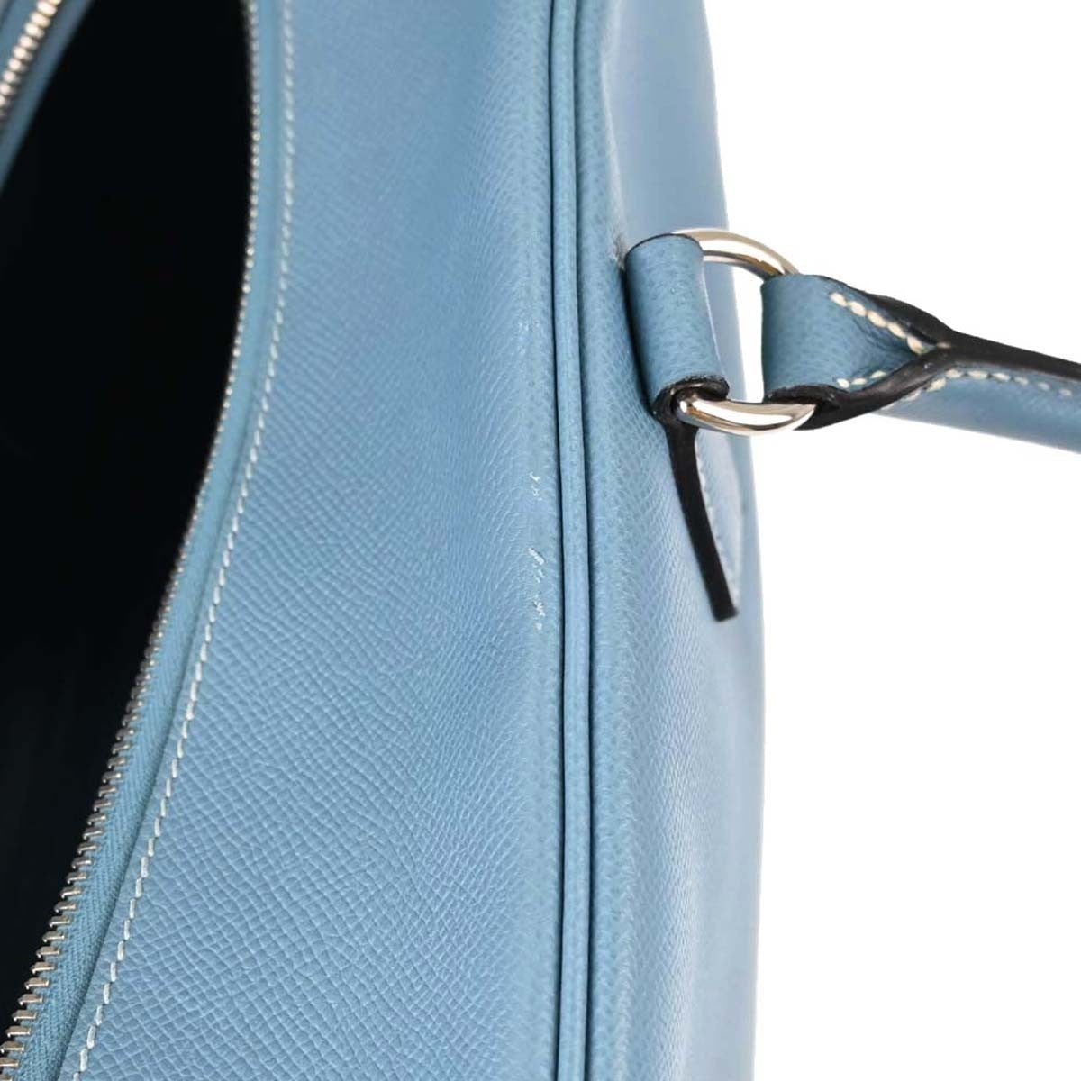 Hermes Plume Epsom Blue Leather Handbag (Pre-Owned)