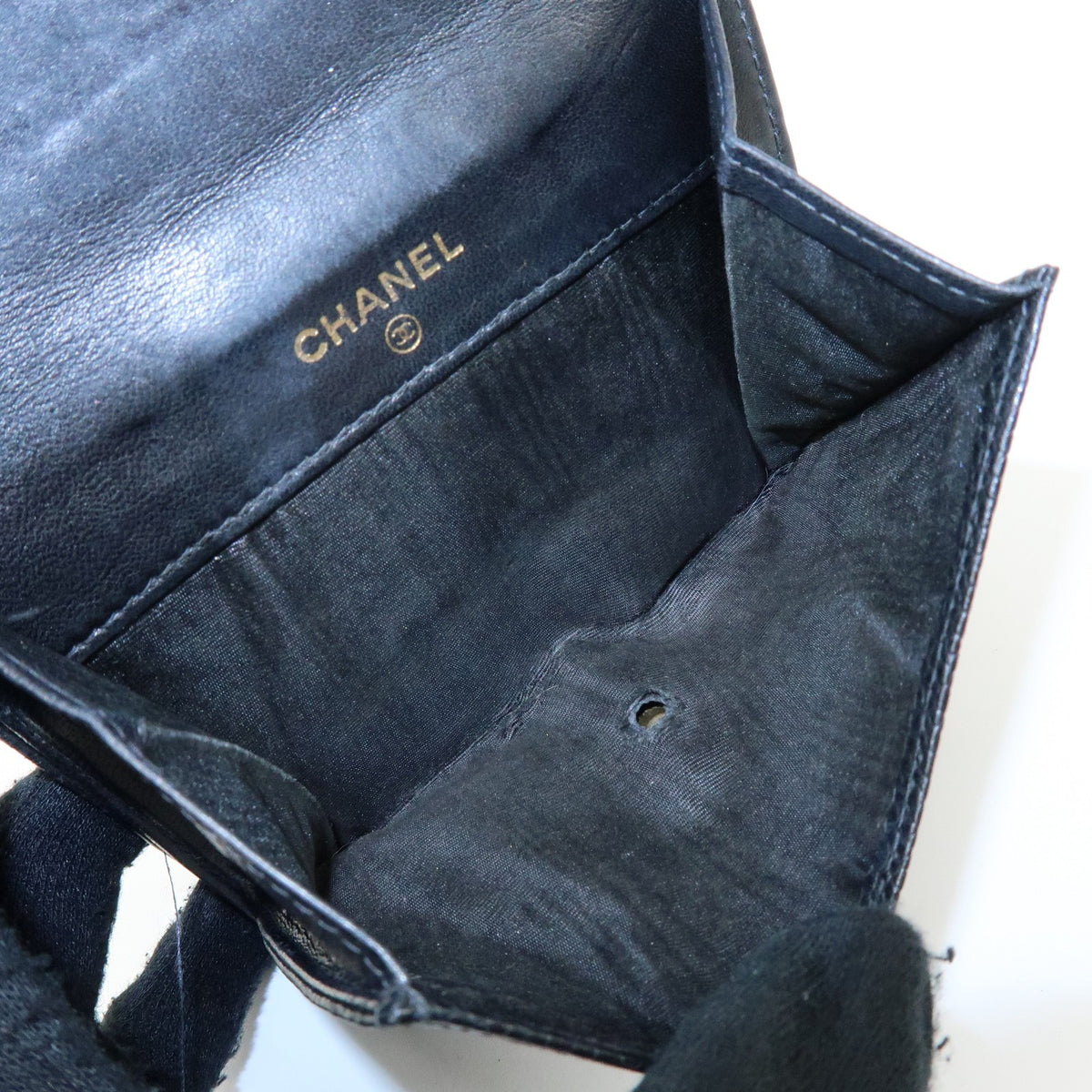 Chanel Vintage Timeless Bifold Caviar Black Leather Wallets Accessory (Pre-Owned)