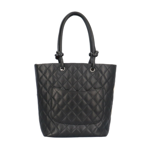 Chanel Cambon Black Leather Tote Bag (Pre-Owned)