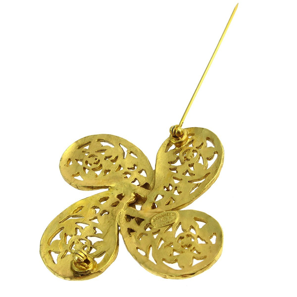 Chanel Logo Cc Gold-Plated Gold Gold_Plated Brooch Jewelry (Pre-Owned)
