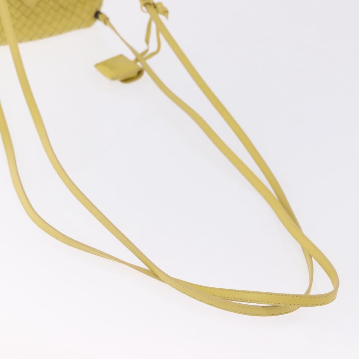 Bottega Veneta Zip Cube Messenger Intrecciato Nappa Yellow Leather Shoulder Bag Bag (Pre-Owned)