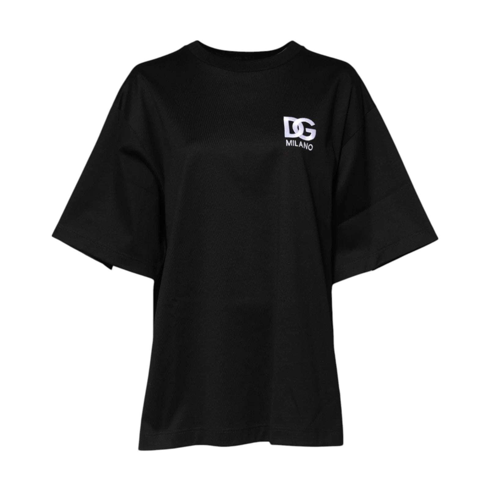 Dolce & Gabbana Black Cotton DG Logo Embroidery Top  Men's T-shirt