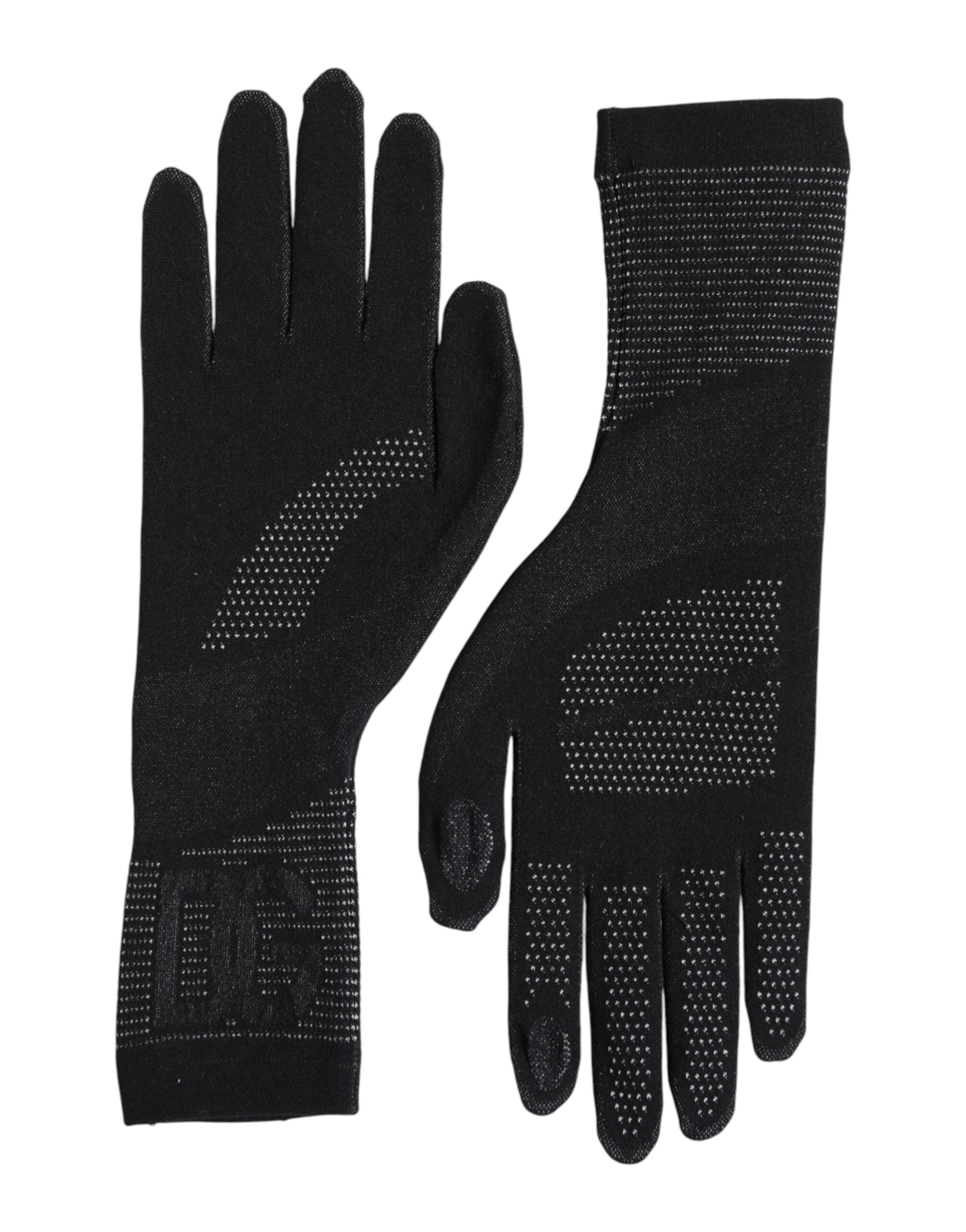 Dolce & Gabbana Black DG Logo Cotton Hands Mitten Men Men's Gloves