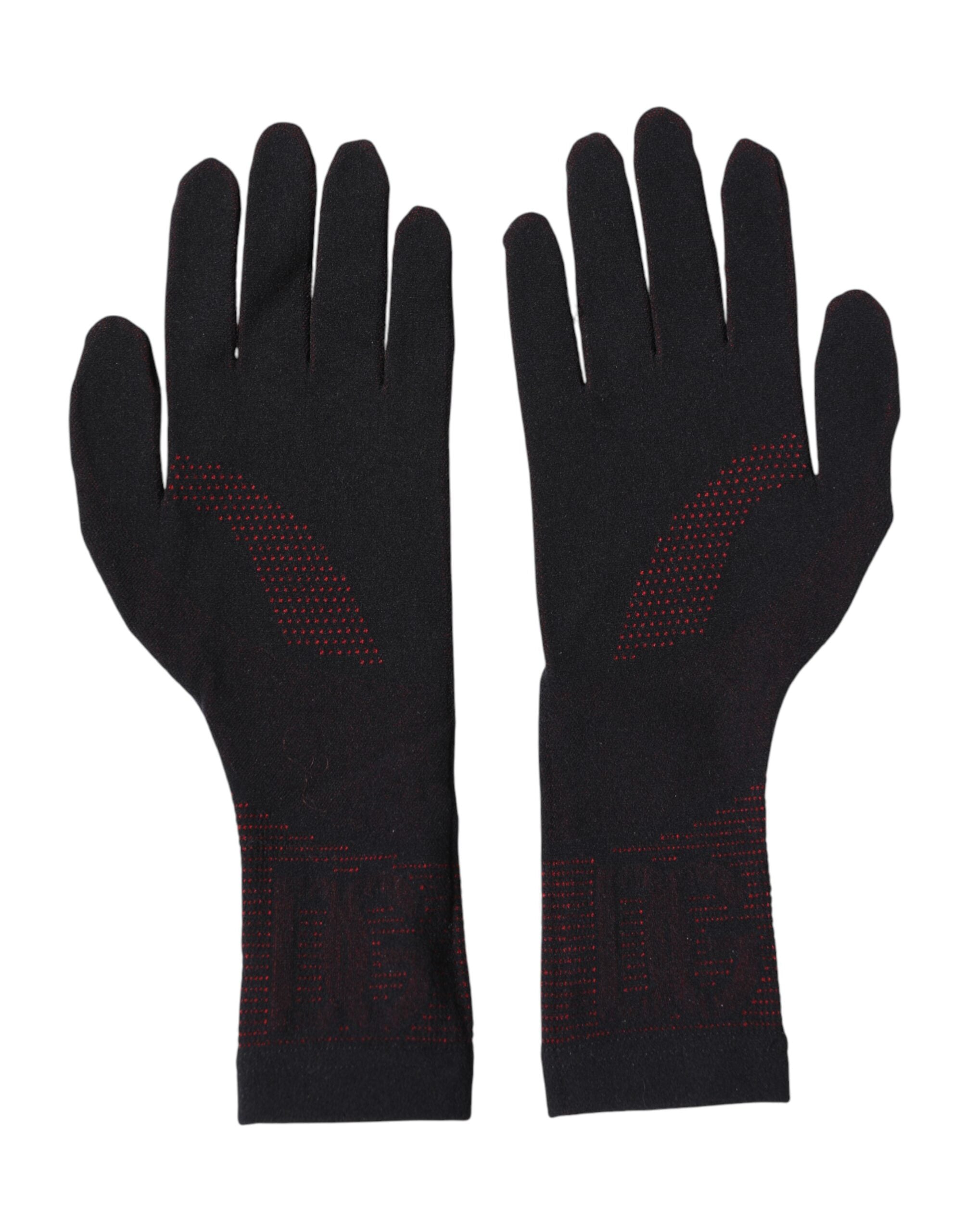 Dolce & Gabbana Black DG Logo Cotton Hands Mitten Men Men's Gloves