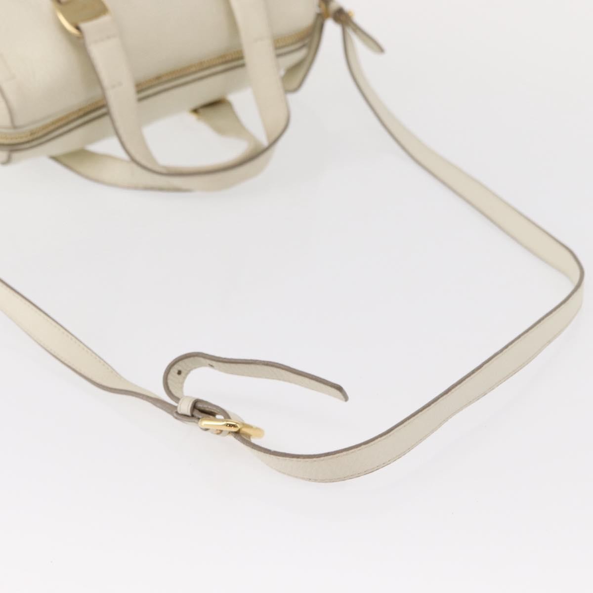 Salvatore Ferragamo Vala Leather White Leather Handbag (Pre-Owned)