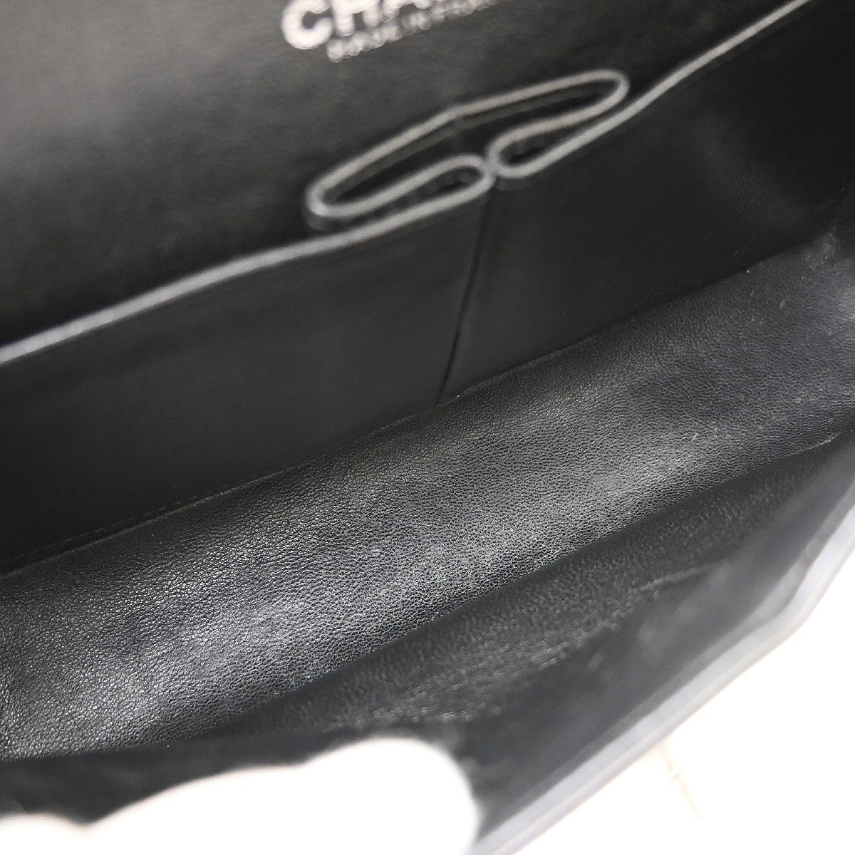 Chanel Timeless - Classic Double Flap Quilted Crinkled Patent Black Patent_Leather Shoulder Bag Bag (Pre-Owned)