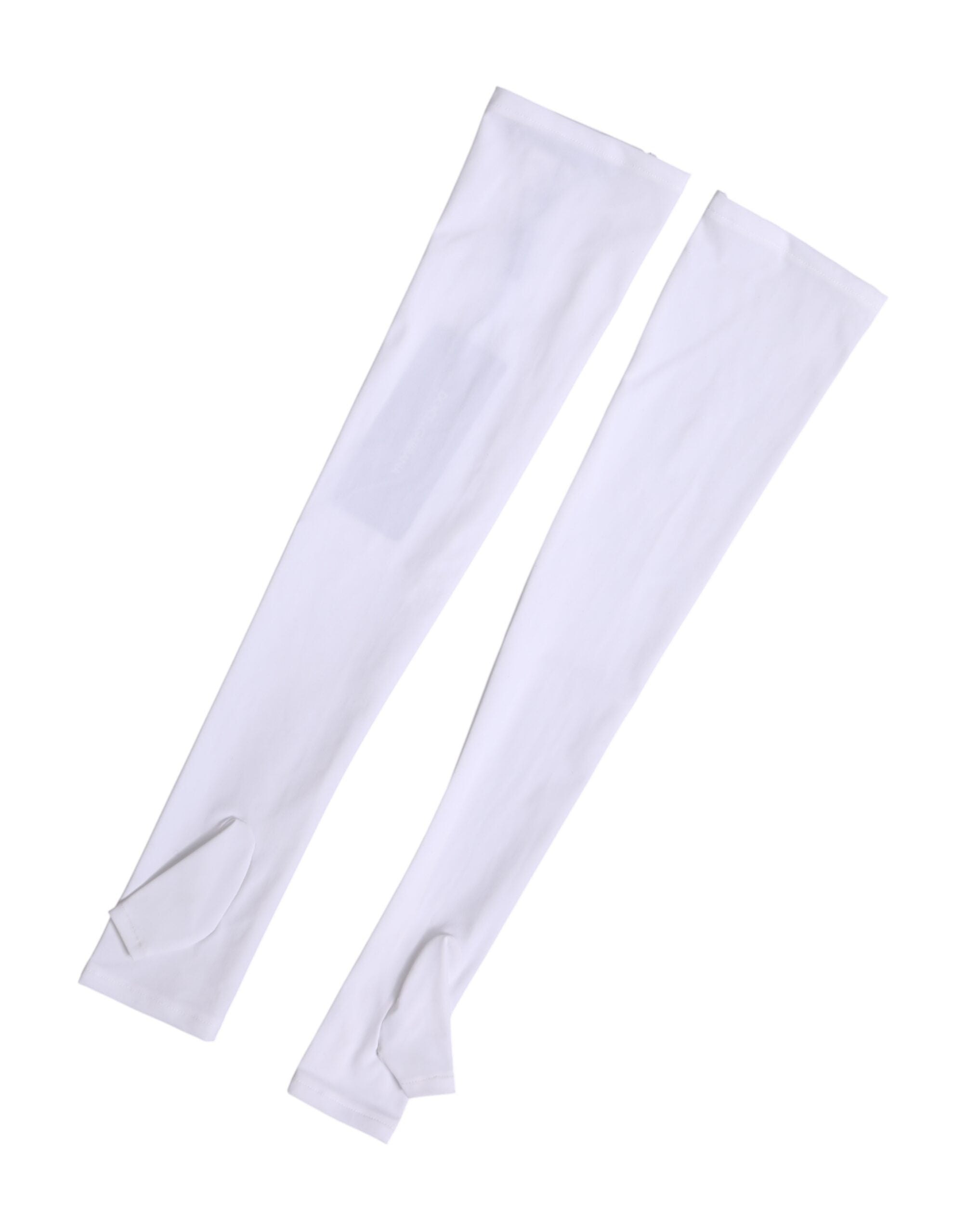 Dolce & Gabbana White Nylon Fingerless Elbow Length Women Women's Gloves (Pre-Owned)