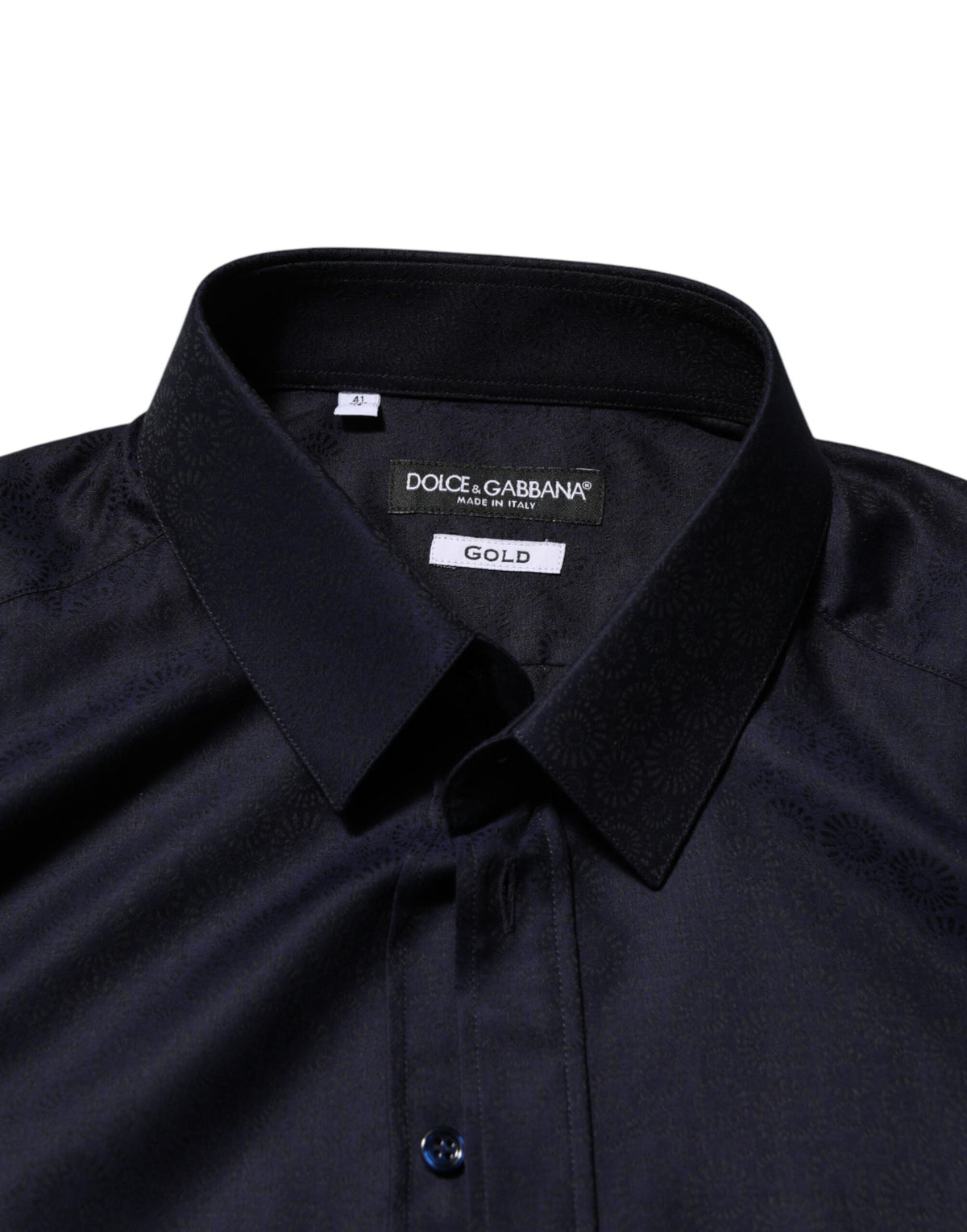 Dolce & Gabbana Blue Cotton Collared Long Sleeve GOLD Men Dress Men's Shirt