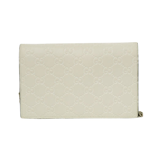 Gucci Guccissima White Leather Shoulder Bag (Pre-Owned)