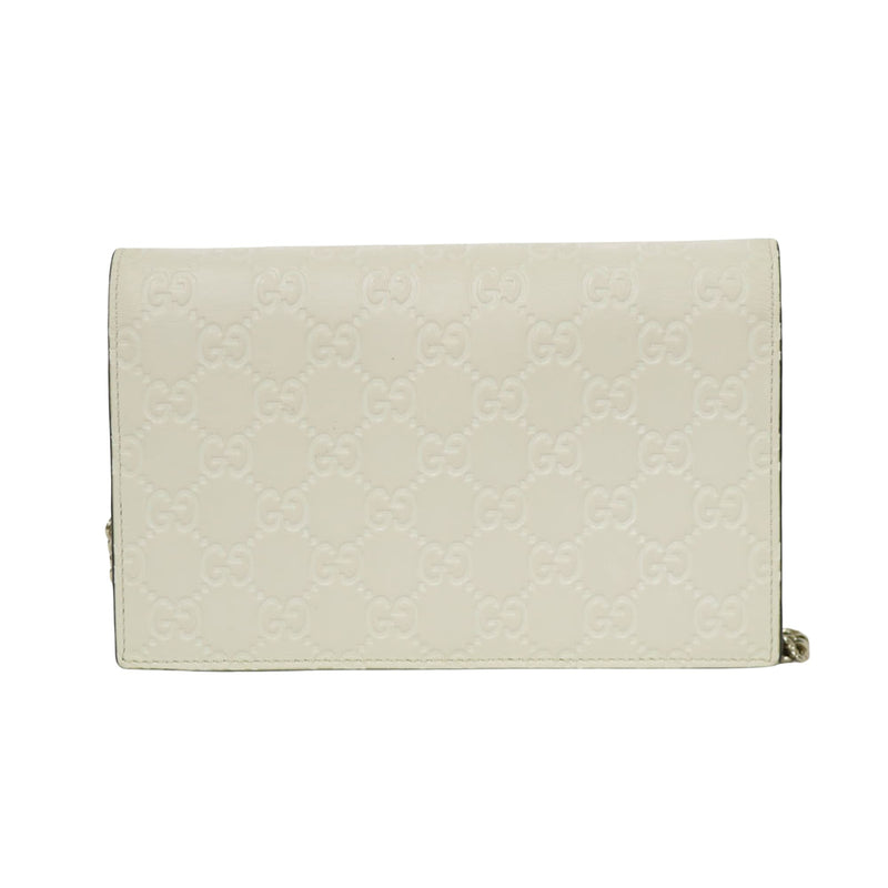 Gucci Guccissima White Leather Shoulder Bag (Pre-Owned)
