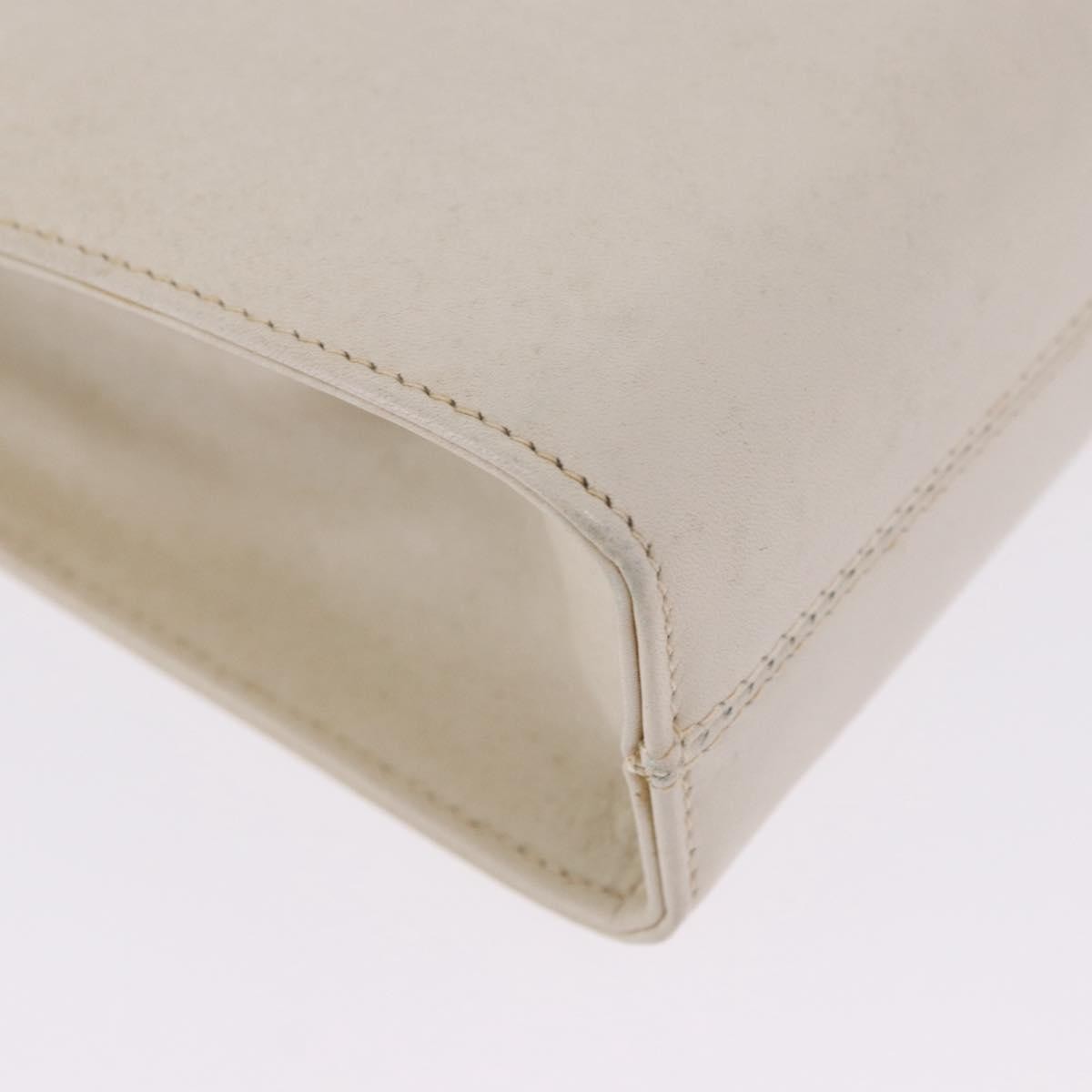 Salvatore Ferragamo Vintage Gancini Chain Leather White Leather Shoulder Bag Bag (Pre-Owned)