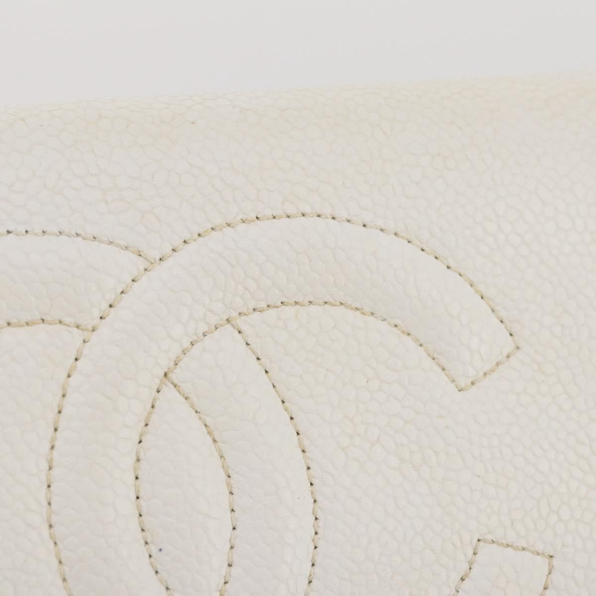 Chanel Vintage Timeless Wallet On Chain Caviar White Leather Crossbody Bag Bag (Pre-Owned)