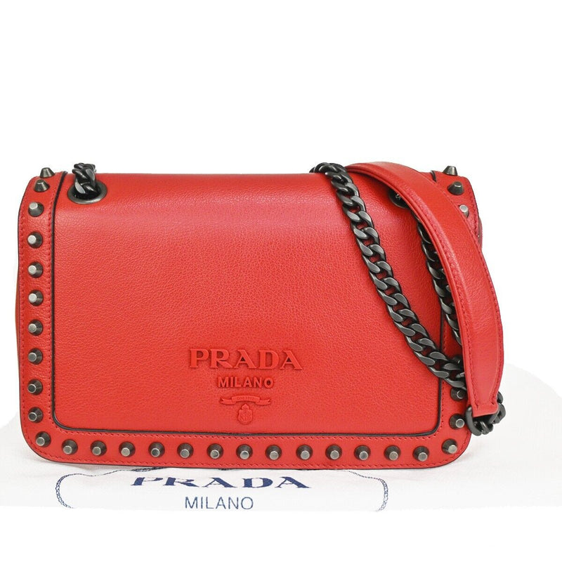 Prada Saffiano Red Leather Handbag (Pre-Owned)