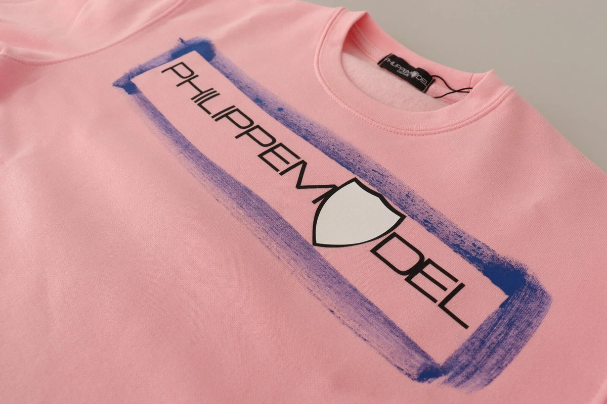Philippe Model Pink Printed Long Sleeves Pullover Women's Sweater