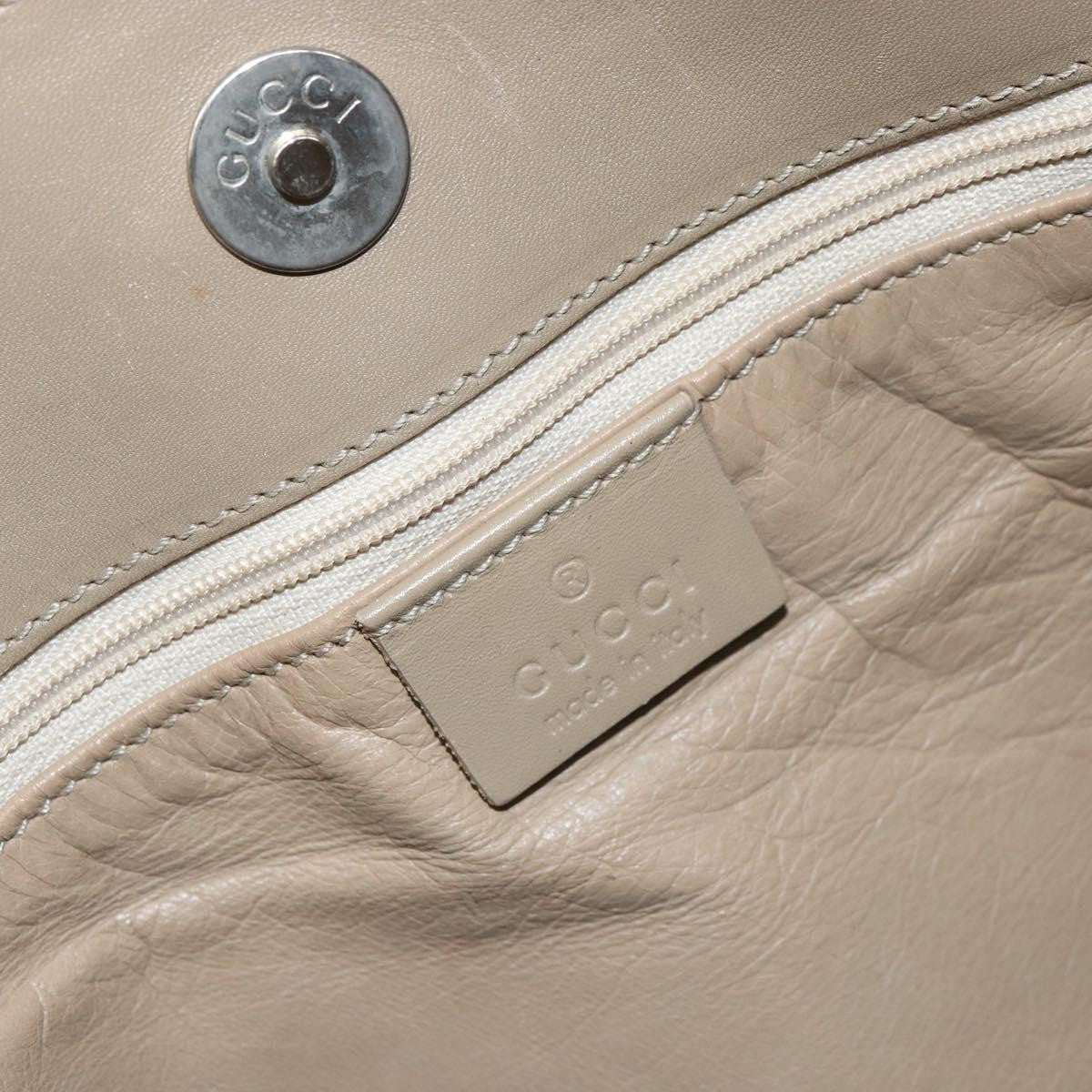Gucci Vintage Leather Beige Leather Shoulder Bag Bag (Pre-Owned)