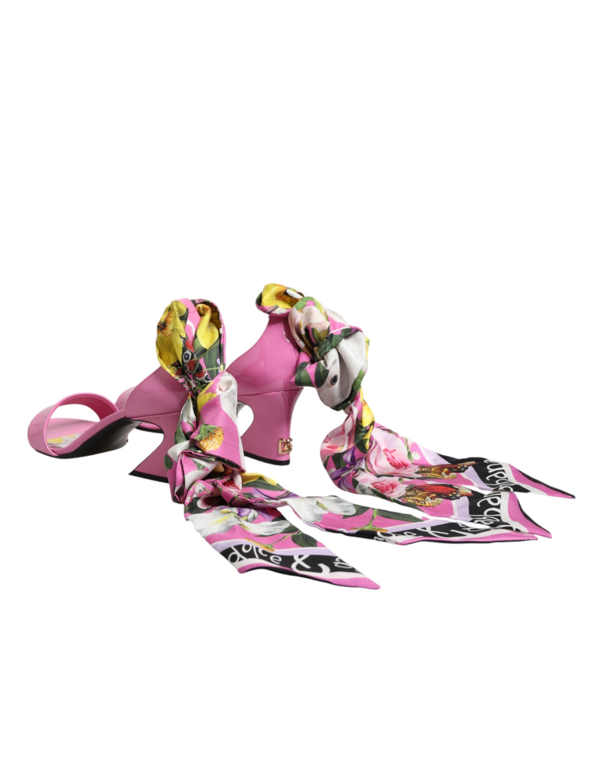 Dolce & Gabbana Pink Leather High Heels Sandals Women's Shoes