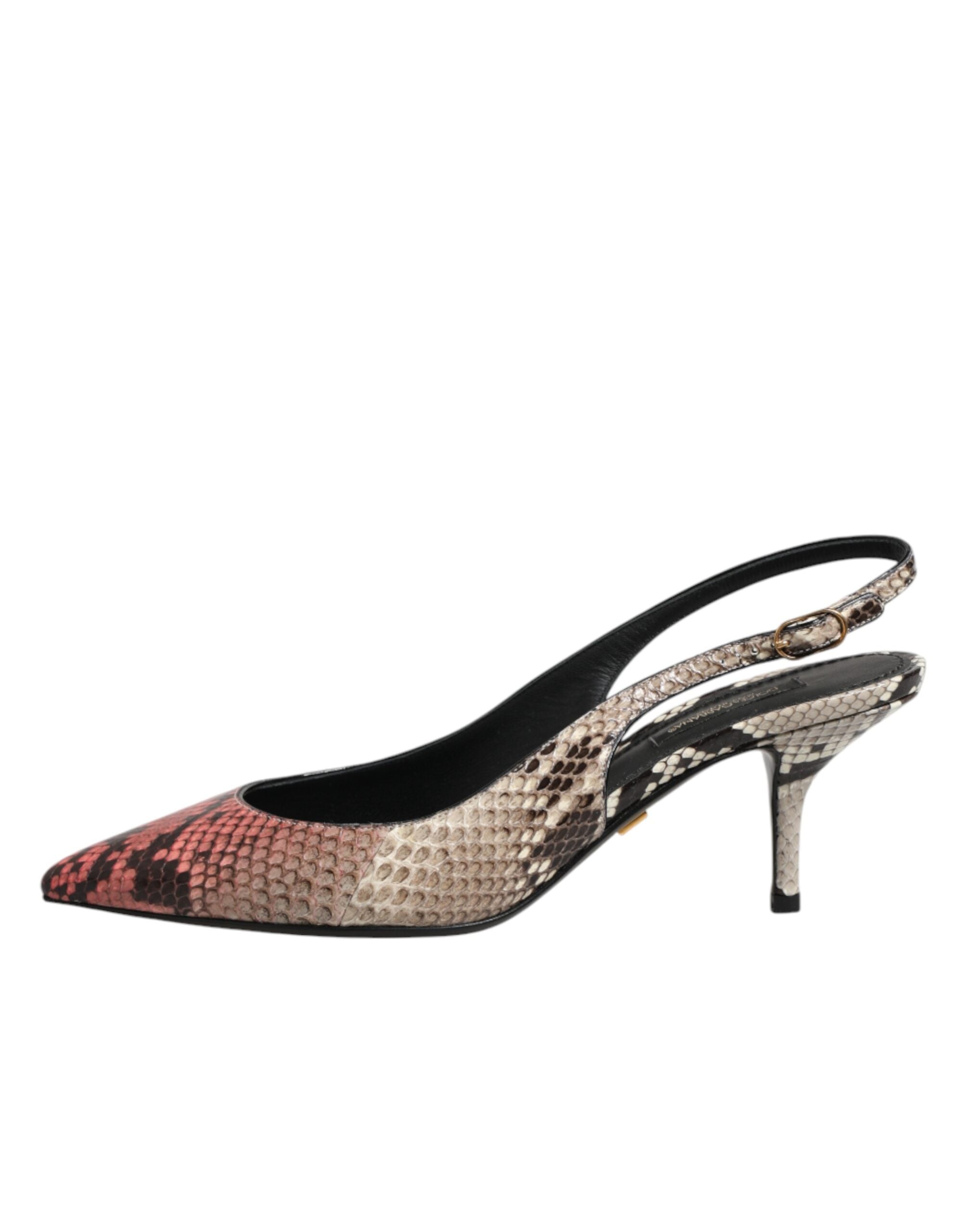 Dolce & Gabbana Multicolor Leather Heels Slingback  Women's Shoes (Pre-Owned)