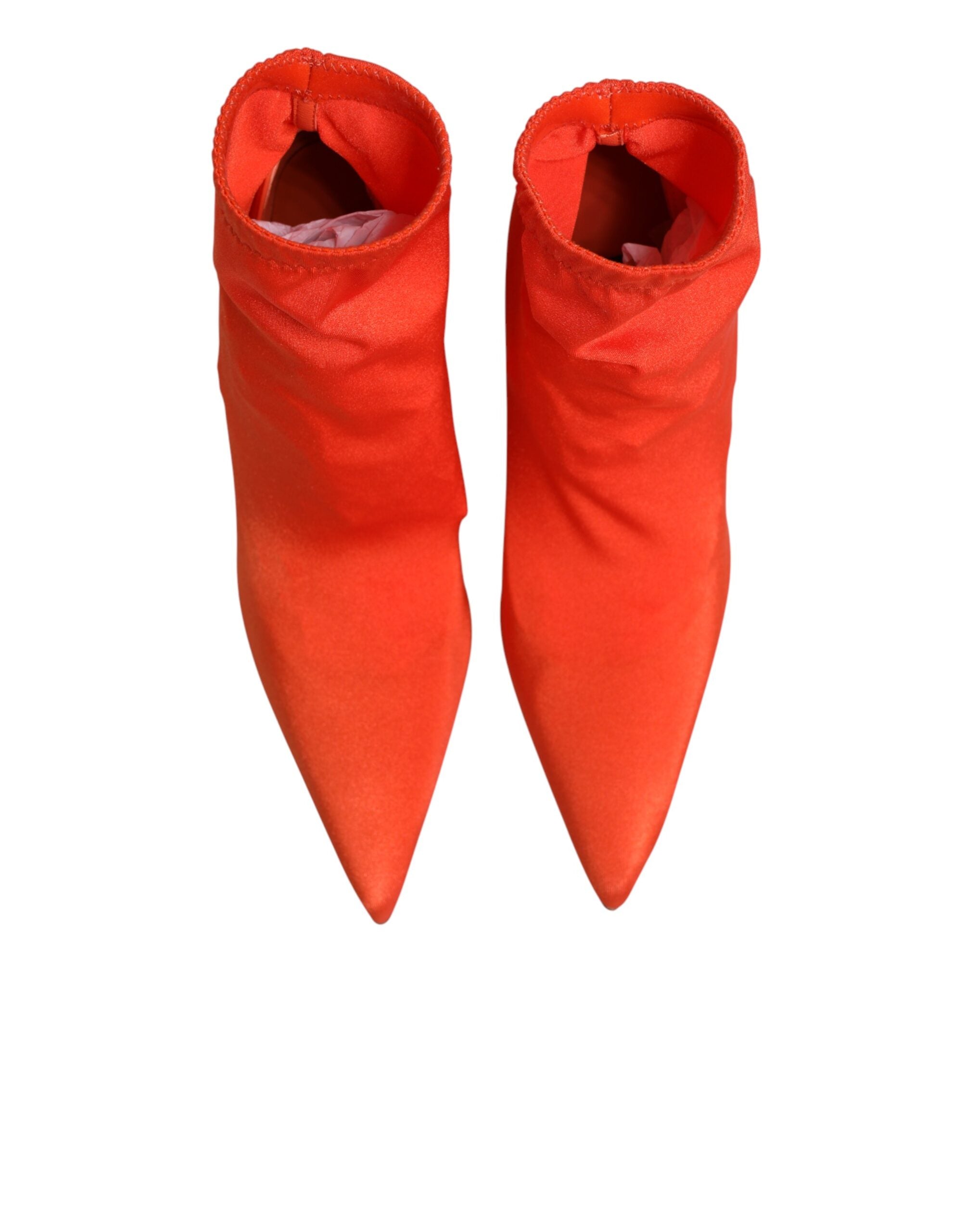 Dolce & Gabbana Orange DG Logo Heels Ankle Boots Women's Shoes (Pre-Owned)