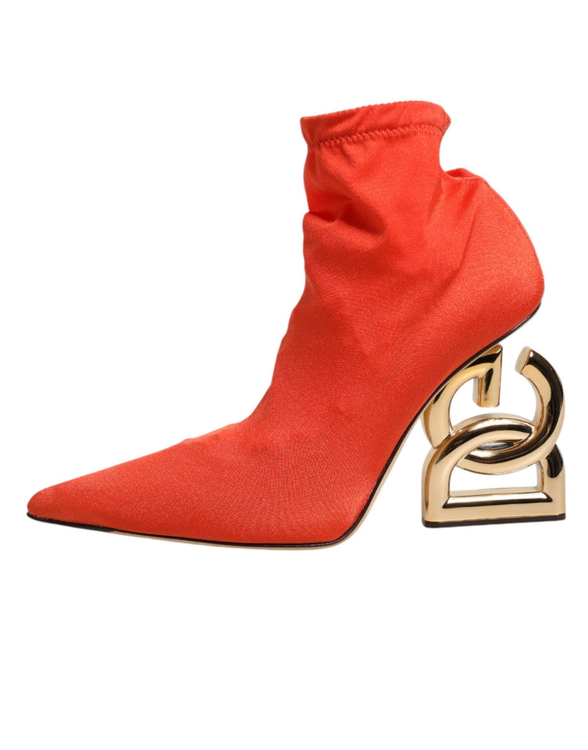 Dolce & Gabbana Orange DG Logo Heels Ankle Boots Women's Shoes (Pre-Owned)