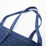 Bottega Veneta Intrecciato Blue Leather Tote Bag (Pre-Owned)