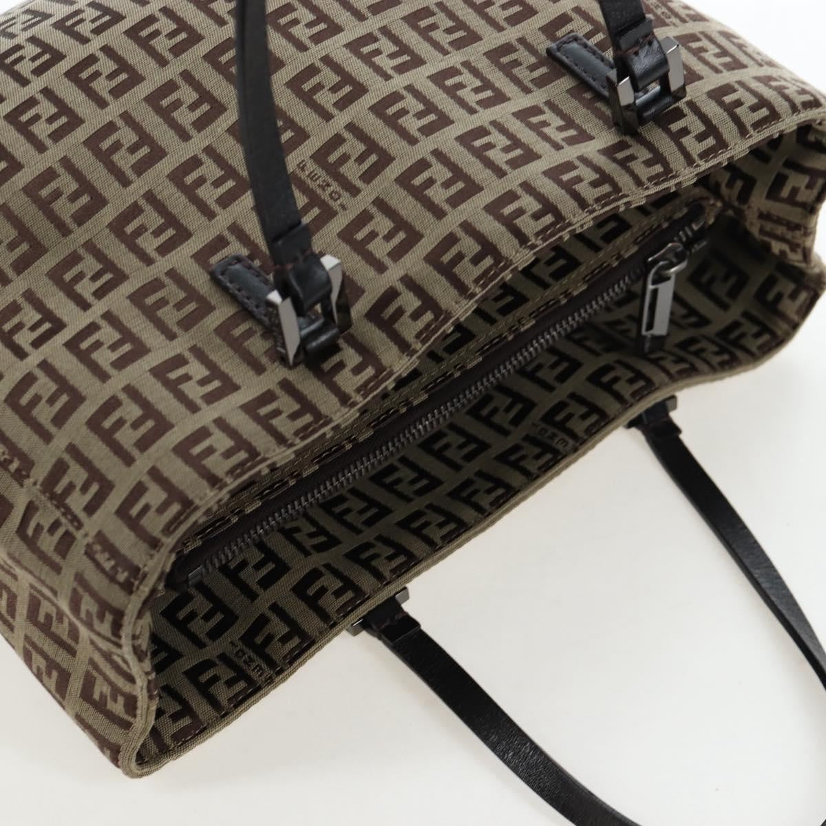 Fendi Vintage Shopping Tote Zucchino Canvas Beige Canvas Shoulder Bag Bag (Pre-Owned)
