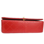 Chanel Full Flap Red Leather Shoulder Bag (Pre-Owned)