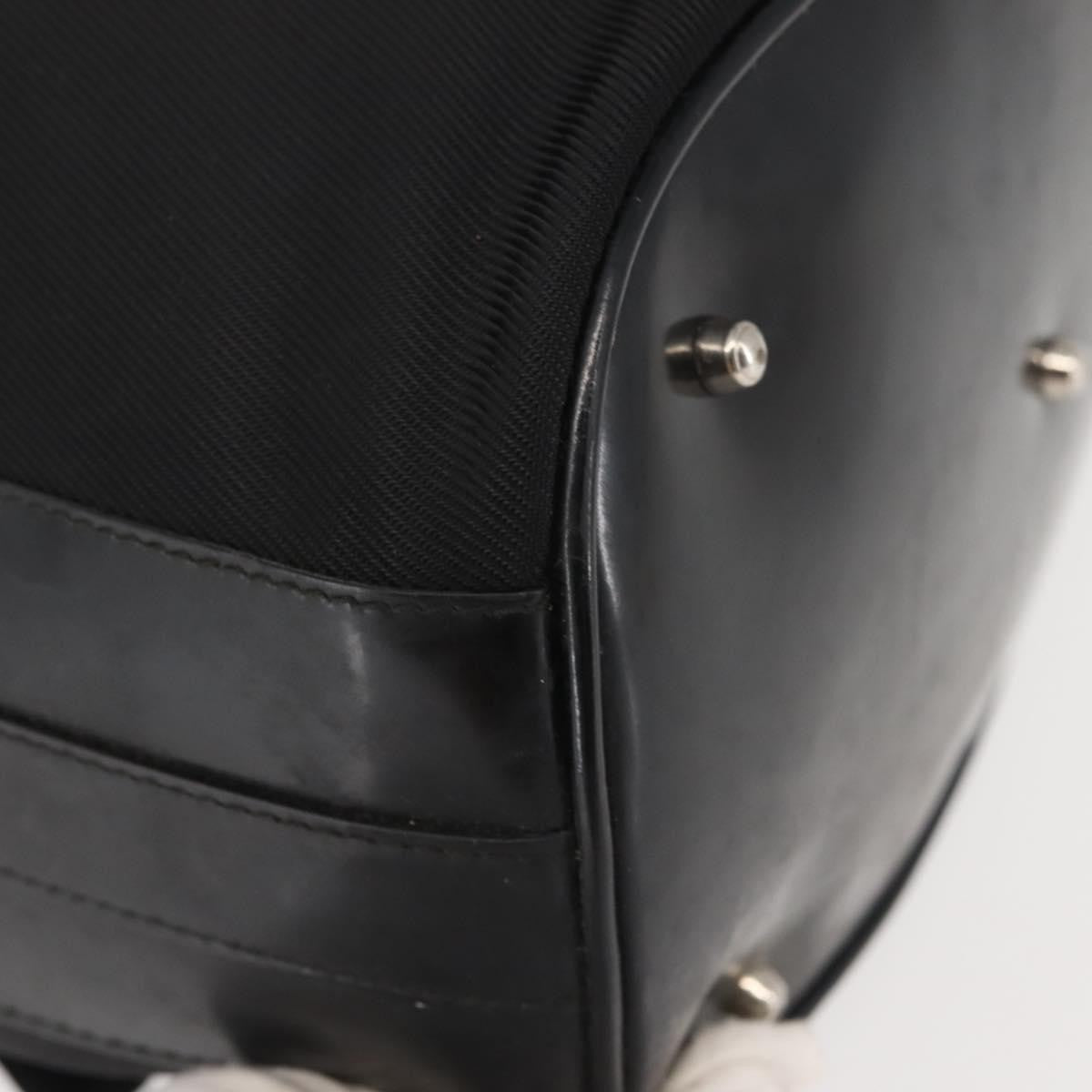 Gucci Vintage Bamboo Bucket Nylon And Leather Black Nylon Bag (Pre-Owned)