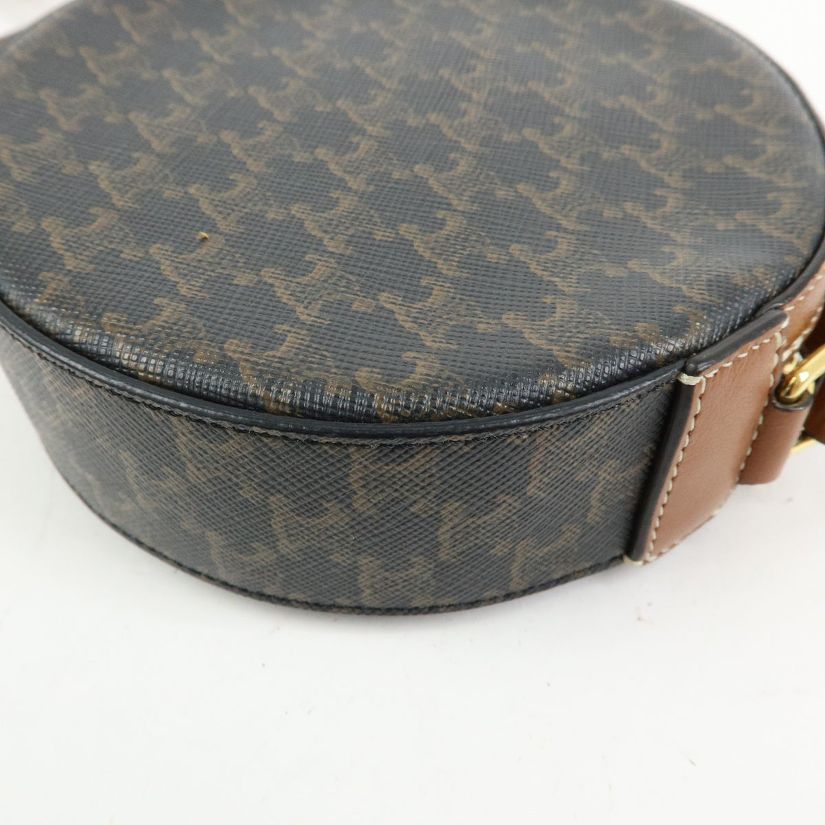 Celine Round Purse On Strap Triomphe Coated Canvas Brown Canvas Crossbody Bag Bag (Pre-Owned)