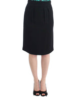 Cavalli Elegant Black Wool Pencil Women's Skirt