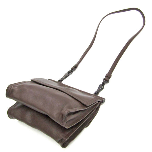 Bottega Veneta Intrecciato Brown Leather Shoulder Bag (Pre-Owned)