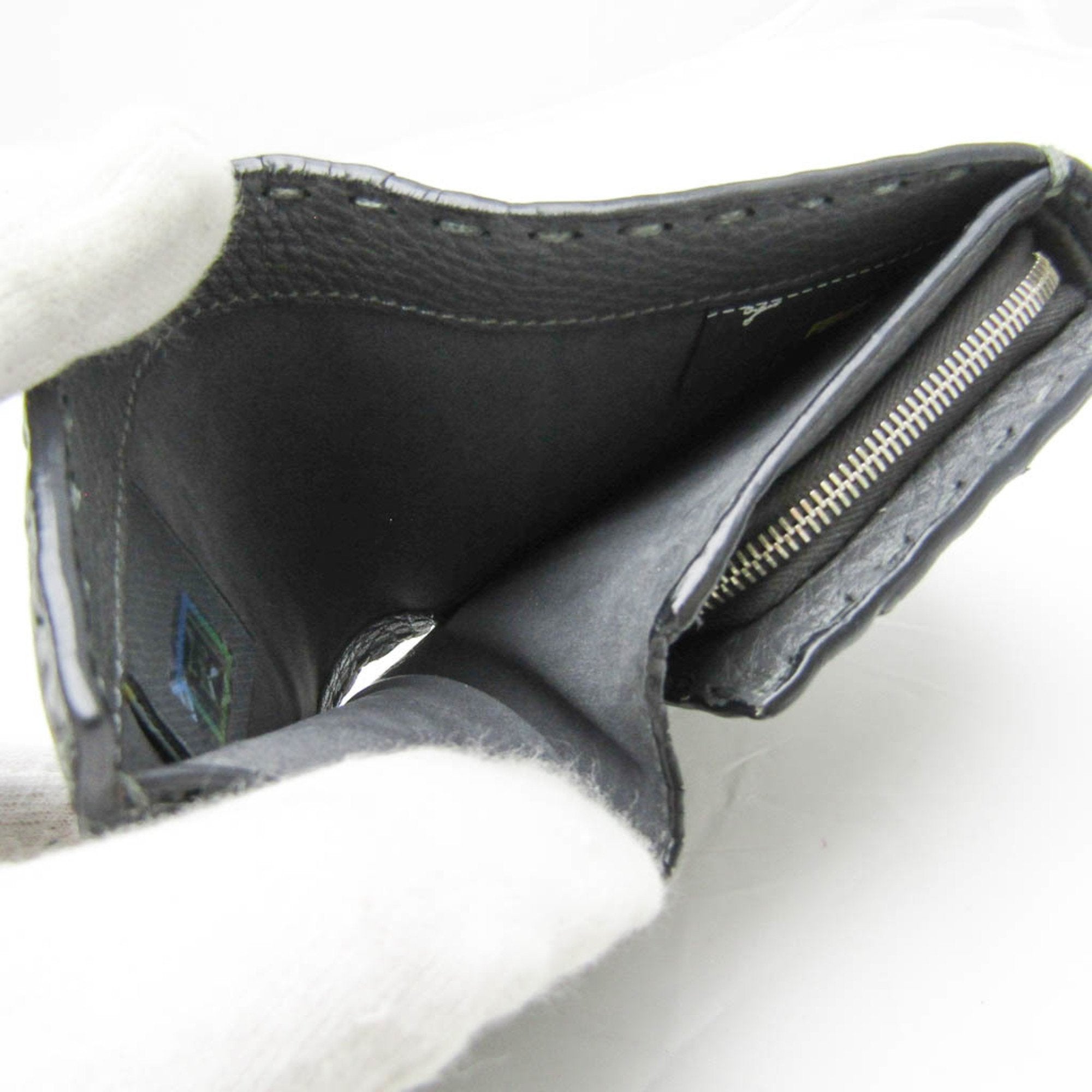 Fendi Selleria Grey Leather Wallet  (Pre-Owned)