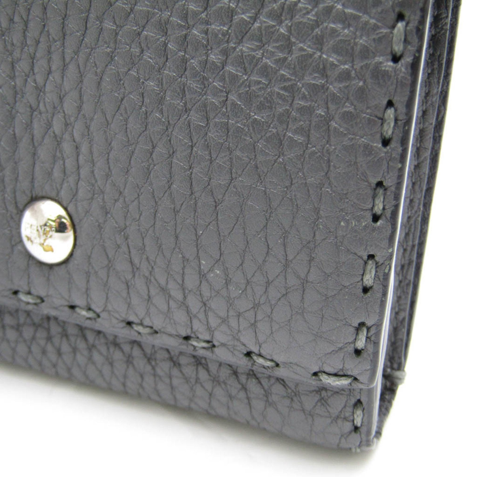 Fendi Selleria Grey Leather Wallet  (Pre-Owned)