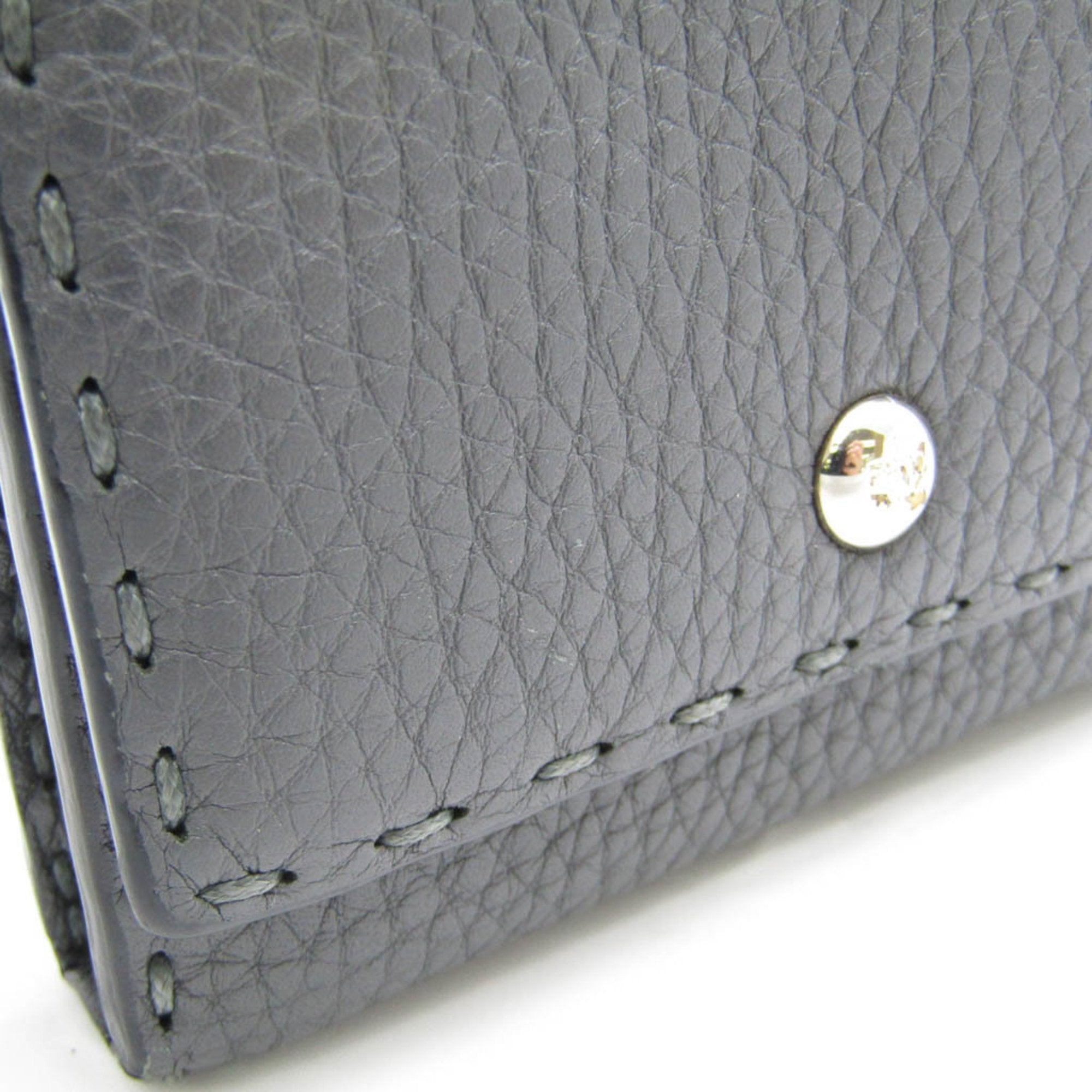Fendi Selleria Grey Leather Wallet  (Pre-Owned)