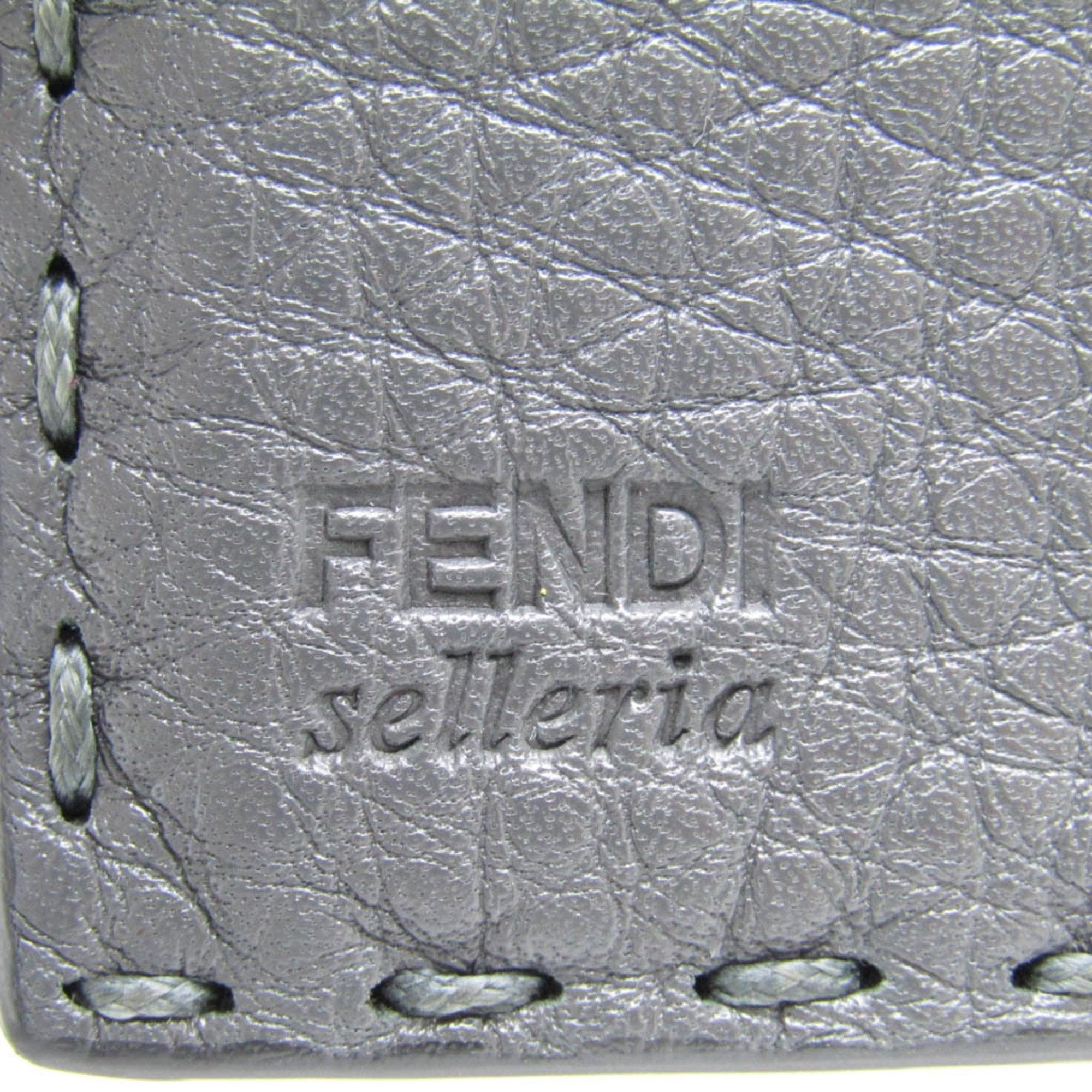 Fendi Selleria Grey Leather Wallet  (Pre-Owned)