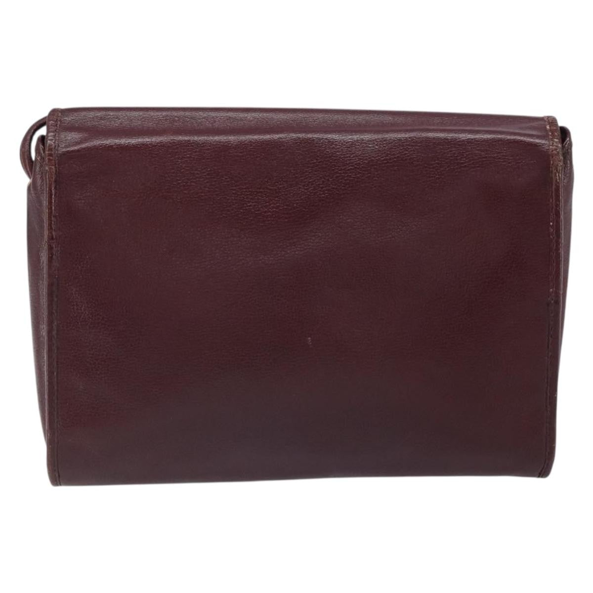 Christian Dior Vintage Leather Burgundy Leather Shoulder Bag Bag (Pre-Owned)
