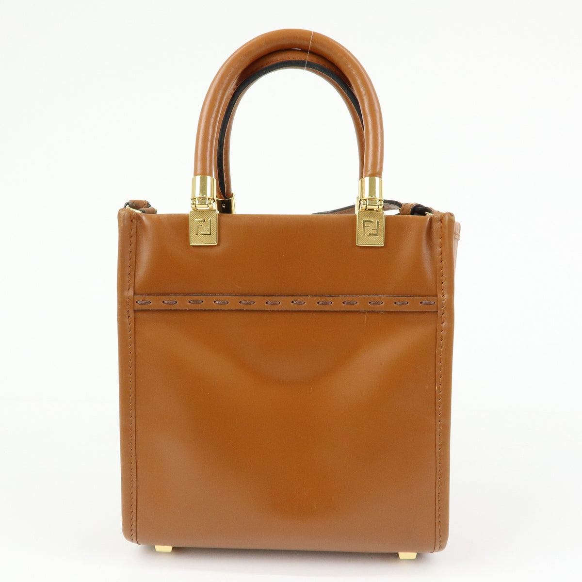 Fendi Sunshine Shopper Leather Brown Leather Tote Bag Bag (Pre-Owned)