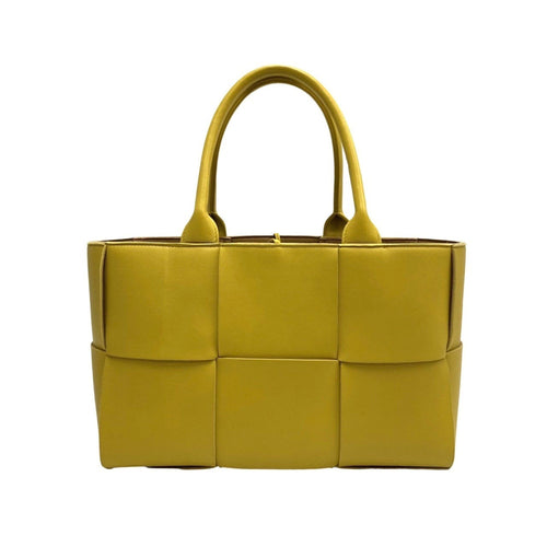 Bottega Veneta Intrecciato Yellow Leather Handbag (Pre-Owned)