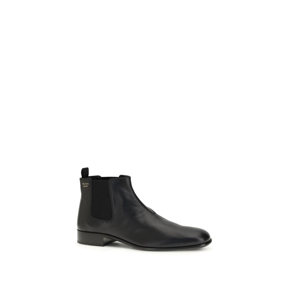 Prada Black Goatskin Ankle Women's Boots