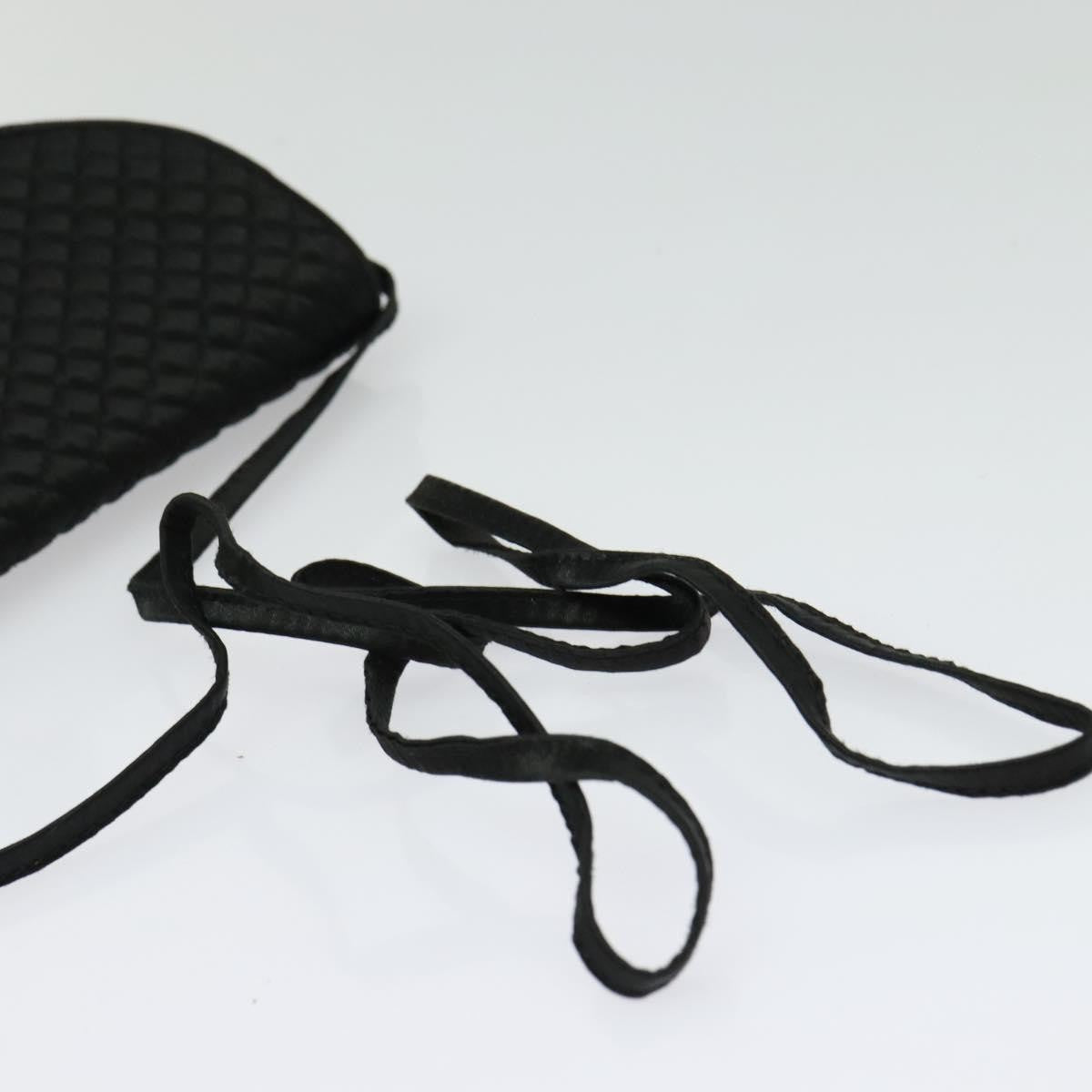Bottega Veneta Intrecciato Clutch Calfskin Black Satin Shoulder Bag Bag (Pre-Owned)