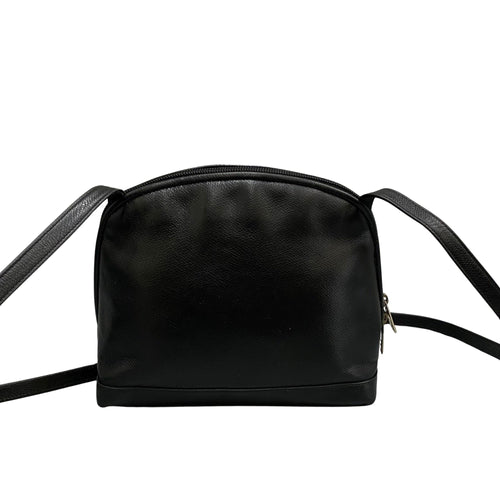 Fendi Ff Black Leather Shoulder Bag (Pre-Owned)