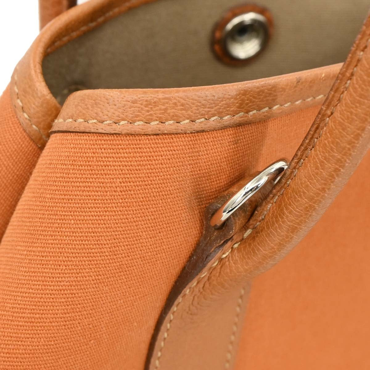 Hermes Garden File Toile And Leather Orange Canvas Tote Bag Bag (Pre-Owned)