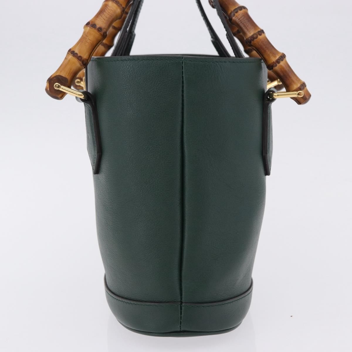 Gucci Diana Bamboo Handle Round Tote Leather Green Leather Tote Bag Bag (Pre-Owned)