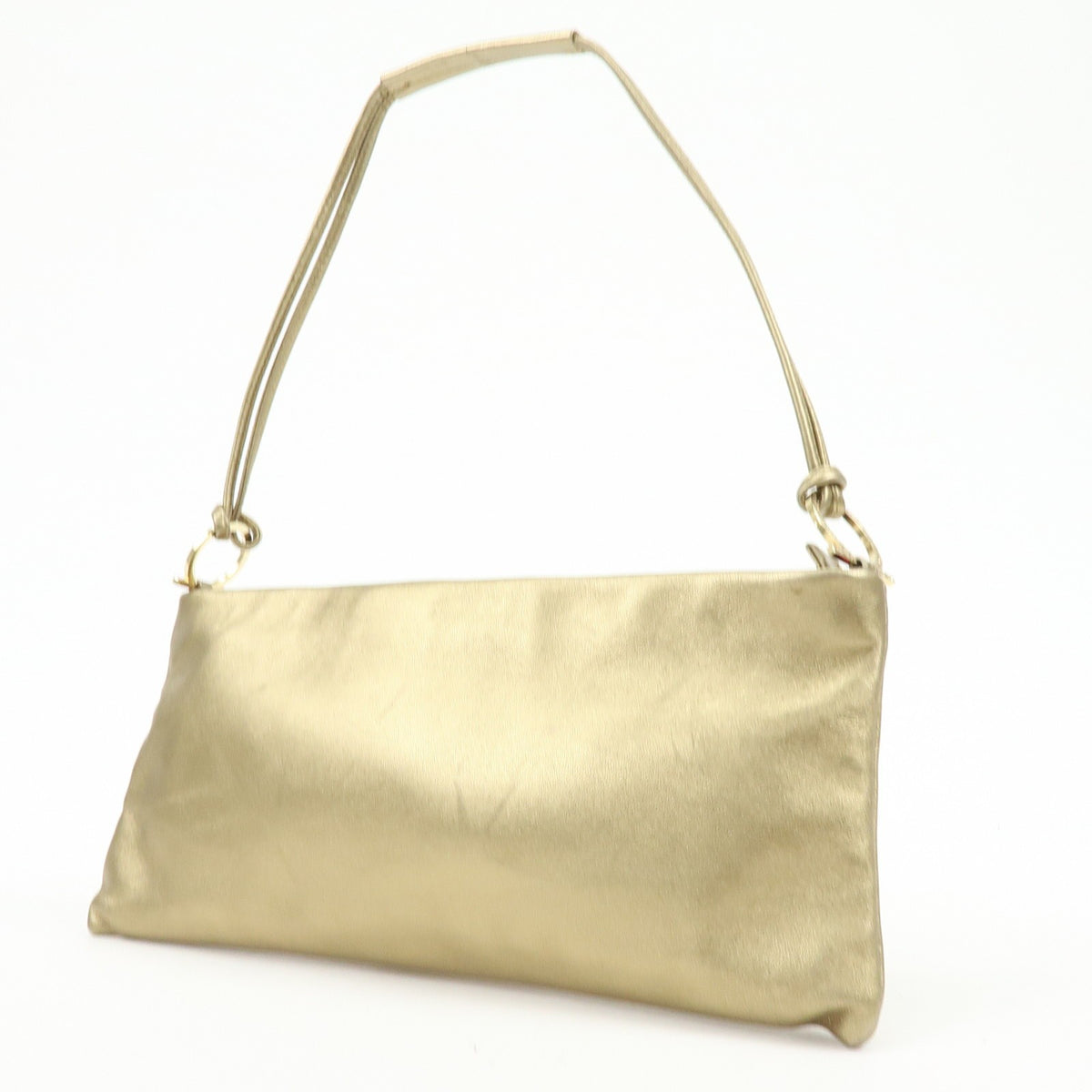 Salvatore Ferragamo Gancini Leather Gold Leather Crossbody Bag Bag (Pre-Owned)