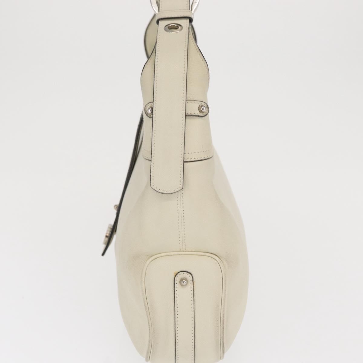 Salvatore Ferragamo Gancini Leather Beige Leather Shoulder Bag Bag (Pre-Owned)