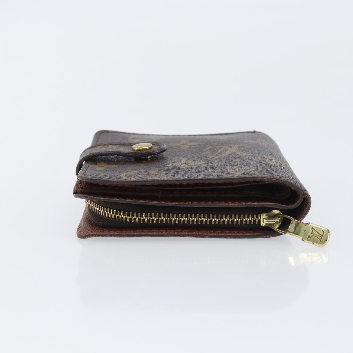 Louis Vuitton Compact Zippe Monogram Canvas Brown Canvas Wallets Accessory (Pre-Owned)