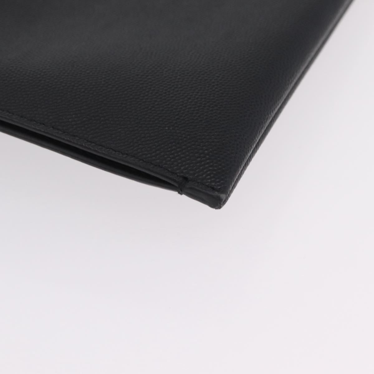 Saint Laurent Letters Zip Clutch Leather Black Leather Clutche & Pouche Bag (Pre-Owned)
