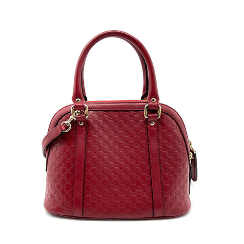 Gucci Dome Red Leather Handbag (Pre-Owned)