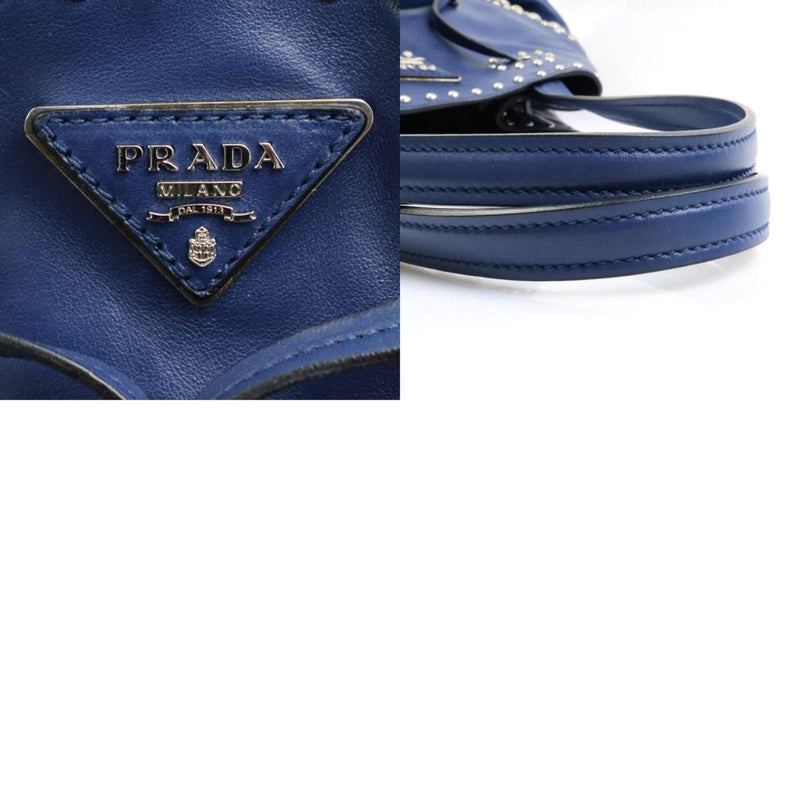 Prada -- Navy Leather Shoulder Bag (Pre-Owned)