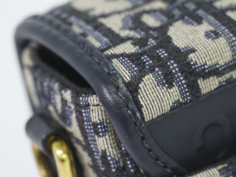 Dior Oblique Navy Canvas Handbag (Pre-Owned)