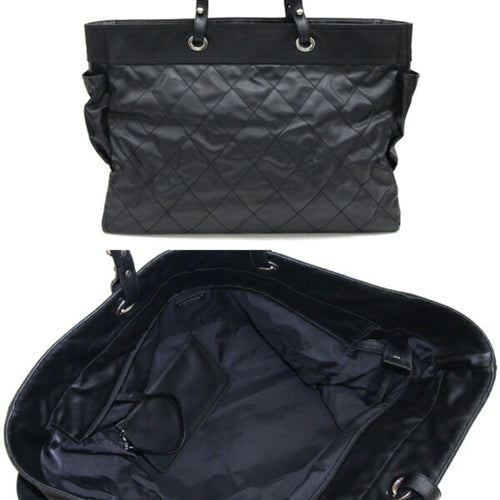 Chanel Biarritz Black Leather Tote Bag (Pre-Owned)